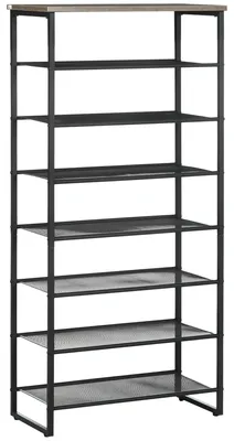 Image de Étagère à chaussures HOMCOM à 8 niveaux, meuble à chaussures pouvant accueillir 21 à 24 paires, pour le couloir