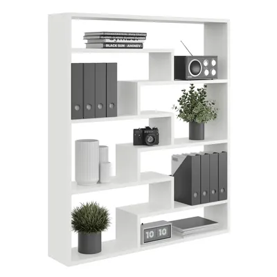 Produktbild von Weißes Bücherregal 103x119 cm – modernes offenes Regal für Bücher, Ordner & Deko – Standregal für Wohnzimmer oder Büro