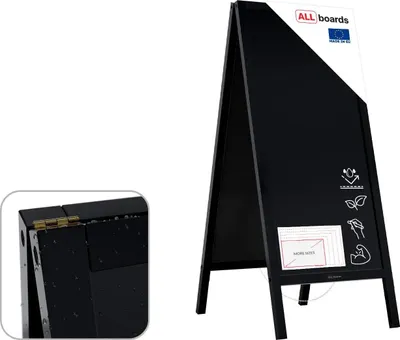 Immagine prodotto di Lavagna per gesso con cavalletto 150x61 cm nera RESISTENTE ALL'ACQUA