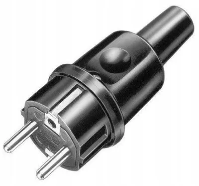 Zdjęcie produktu dla Wtyczka przenośna prosta gumowa 16A 2P+Z 230V Uni-Schuko IP44 9002210 AEP
