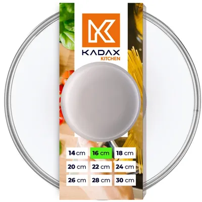 Produktbild von KADAX Glasdeckel mit Silikongriff "Tolfa", hitzebeständiger Kochtopfdeckel, 16 cm