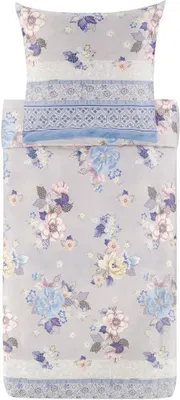 Produktbild von Bassetti Baumwollsatin-Bettwäsche-Garnitur HANAMI Farbe PERLGRAU G1 Größe 135x200+80x80