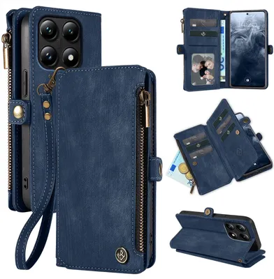 Produktbild von Handy Hülle für Xiaomi 14T Geldbeutel Geldbörse RFID Schutz Klapphülle Cover Schutzhülle Wallet Farbe: Blau