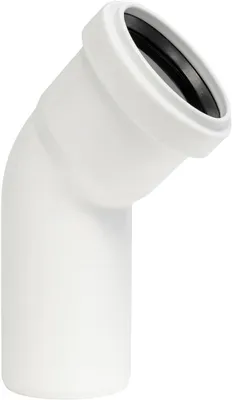 Produktbild von HT Bogen DN 32/45° weiß PP Kunststoff | mit Dichtung | Gummidichtung | Abwasser Installation | Kanalrohrsystem | komplettes HT-System