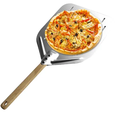 Productafbeelding van Pizza schep 40 x 30 cm met afneembare handgreep van hout en aluminium