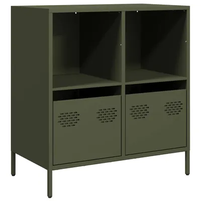 Image de Buffet vert olive 68x39x73,5 cm acier laminé à froid
