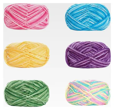 Produktbild von Handstrickgarn, 6x50g Acrylwolle zum Stricken, mehrfarbiges Garnset für Häkeln und Handwerk (300g)