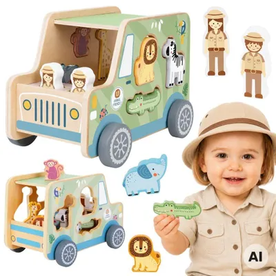 Obrázok produktu pre Tooky Toy Safarii Activity Cube Car
