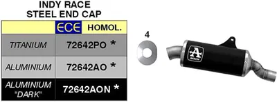 Image de Échappement ARROW Indy-Race Slip-On en aluminium foncé pour Suzuki V-Strom 800DE se