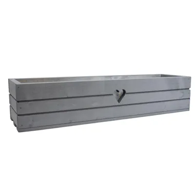 Obrázok produktu pre Drevený kvetináč z masívneho dreva v tvare srdca – sivý, 70 cm