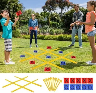 Produktbild von Wurfspiel mit Bohnensäcken für Kinder – großes Rasenspiel für draußen mit wasserdichtem Oxford-Stoff und integriertem Aufbewahrungsbeutel, klassisches interaktives Partyspiel