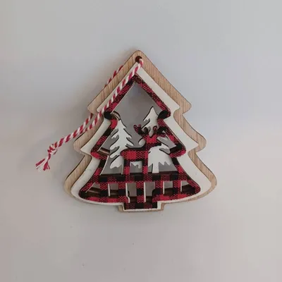 Obrázek produktu pro DECOLED Ozdoba, stromeček, 9,5 x 10,5 cm, dřevěná
