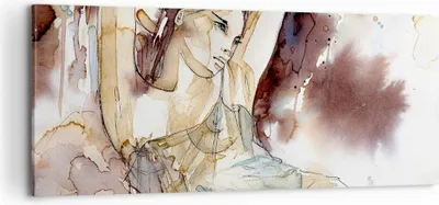 Produktbild von Bild auf Leinwand - Leinwandbild - Frau Modell - 100x40cm - Wand Bild - Wanddeko - Wandbilder - Leinwanddruck - Bilder - Kunstdruck - Wanddekoration - Leinwand bilder - Wandkunst - AB100x40-3552