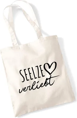 Produktbild von Huuraa Jutebeutel Seelze verliebt 10 Liter Natural Baumwolle Tasche Geschenkidee