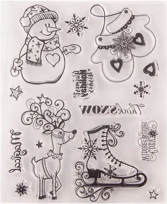 Produktbild von Weihnachtsstempel Set Silikon Stempel Winter DIY Karten