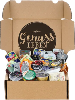 Produktbild von Genussleben Box mit ca. 900g Konfitüre und Aufstrichen  - 4 Wochen Genuss