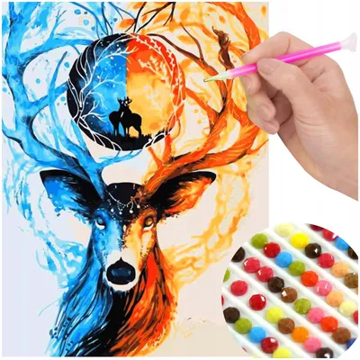 Produktbild von Artelo Diamond Painting Set Hirsch 5D Motiv 30x40cm