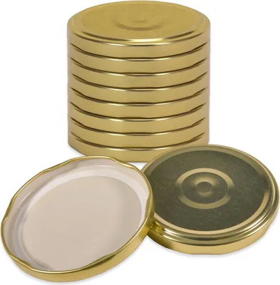 Produktbild von Oputec 10x Schraubdeckel TO 82 Gold – Twist Off - Ersatzdeckel für Einmachgläser - Einmachdeckel für Marmelade
