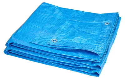 Produktbild von Garronda Abdeckplane wasserdicht, mit Ösen – 6x8 m 60 g/m²– leichte Gewebeplane – flexibel, abwaschbar – PP Tarpaulin – für Garten & Staubschutz –GD-0162, Blau