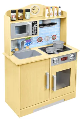 Image de Cuisine de jeu en bois pour enfants, avec accessoires