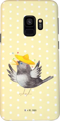Produktbild von Mr. & Mrs. Panda Samsung Galaxy S9 Handyhülle Rabe Sombrero - Gelb Pastell - Geschenk, Vogel, Smartphone Hülle, Vögel, Handy Schutzhülle, Motivation, Cover, Elster
