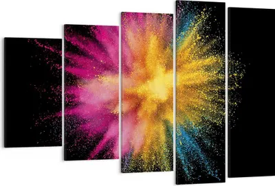 Produktbild von Bild auf Leinwand - Leinwandbild - 5 Teile - Bunt Staub Explosion - 150x100cm - Wand Bild - Wanddeko - Wandbilder - Leinwanddruck - Bilder - Wanddekoration - Leinwand bilder - EG150x100-4529