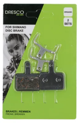 Produktbild von Organische Fahrrad Scheibenbremsbeläge für Shimano B01S (Deore) – geräuscharm, 2 Sätze mit Federn