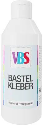 Produktbild von VBS Bastelkleber 265 g, transparent, lösungsmittelfrei, geruchsneutral, Linerflasche
