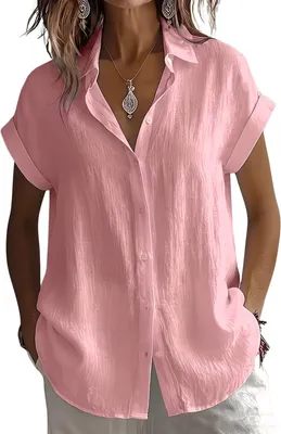 Productafbeelding van Currero Linnen Blouse Dames Roze S