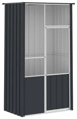 Produktbild von vidaXL Voliere Anthrazit 115x78x200 cm Verzinkter Stahl