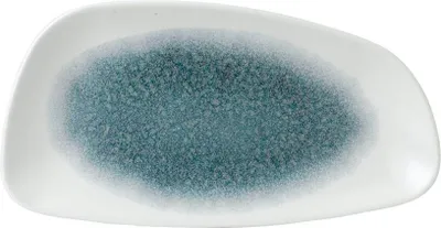 Produktbild von CHURCHILL Raku Topaz Blue Teller flach, geo, Länge: 300 mm, Breite: 155 mm