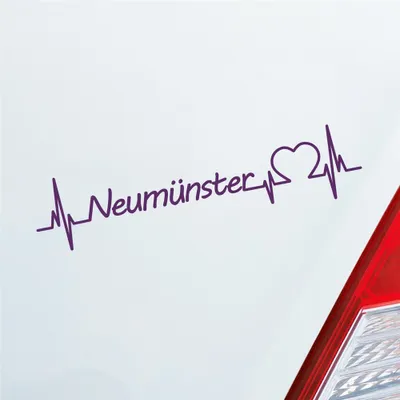 Produktbild von Auto Aufkleber Neumünster Herz Puls Stadt City Liebe Love Herzschlag Heimat 19x5 cm Lila Sticker Heckscheibenaufkleber