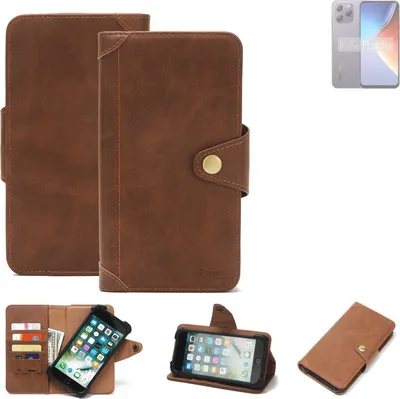 Produktbild von K-S-Trade Handyhülle kompatibel mit Blackview A96 Schutz Hülle Walletcase Bookstyle Tasche Case Handytasche Wallet Flipcase Cover PolyurethanBraun (1x)