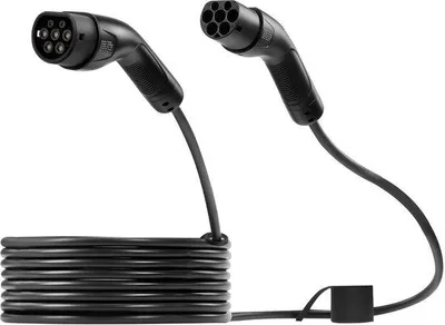 Imagen del producto de Cable de carga eléctrica, 32 A, 10 m, máx. 22 kW, para cargadores de Tipo 2 para vehículos eléctricos, trifásico, corriente alterna 480 V, 50 Hz, IP65, cable de carga robusto con unidad de transporte