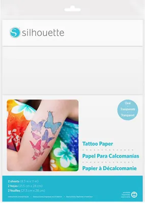 Produktbild von Silhouette - 2 Bogen Tattoo Papier - Transparent - 21,5 x 27,9cm