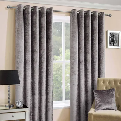 Produktbild von HOMESCAPES Pannesamt-Gardinen mit Ösen hellgrau 2 Stück 228 x 167 cm