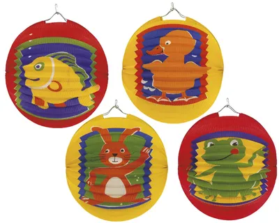 Image de amscan 1419 Lampion motif safari avec animaux - Ø 25 cm, assorti