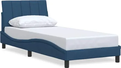 Produktbild von vidaXL Bettgestell ohne Matratze "Hanko" Blau 90x190 cm Stoff
