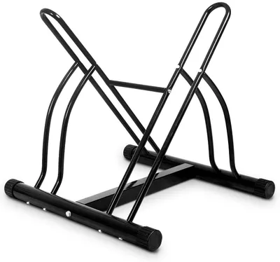Produktbild von GOPLUS Fahrradständerfür 2 Fahrräder, Fahrradaufbewahrung, Fahrradparker, Bicycle Stand, Bodenparker, Mehrfach  Schwarz, 60x53x56cm