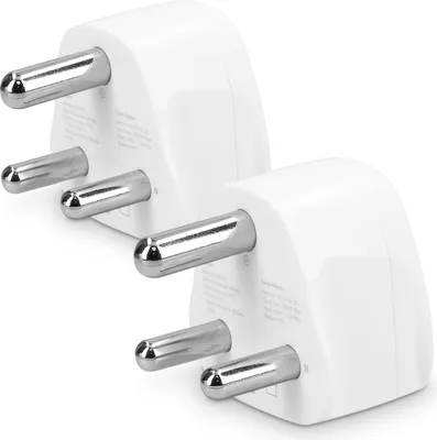 Produktbild von kwmobile 2x Reiseadapter Südafrika Typ-M - Reise Adapter zu Typ M Steckdose in z.B. Südafrika - Stromadapter Urlaub Weiß
