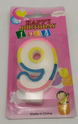 Zdjęcie produktu dla świeczka cyferka "9" 12szt