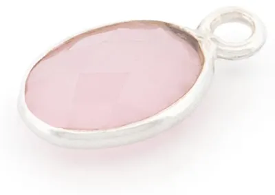 Produktbild von Vintageparts Rosenquarz-Anhänger 925 Silber Oval Facettiert 12 mm, 1 Stück