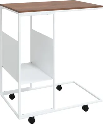 Produktbild von Beistelltisch mit Rollen Weiß 55x36x63,5 cm Holzwerkstoff