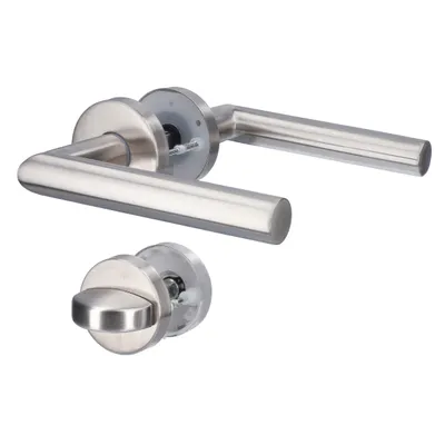 Produktbild von Rosettengarnitur I für Bad-WC-Türen, inkl. WC-Riegel, Cliprosette Ø52mm