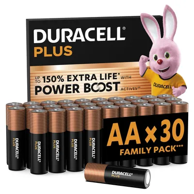 Image de Piles alcalines DURACELL Plus AA (30 pièces), 1,5 V, LR06