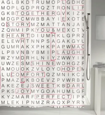Zdjęcie produktu dla spirella zasłona prysznicowa Peva antypleśniowa 100% wodoodporna 180x200 cm "Mots"