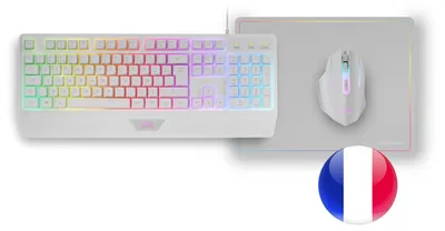 Produktbild von Mars Gaming MCP124W, Kabelgebunden, USB, Membran Key Switch, AZERTY, RGB-LED, Weiß