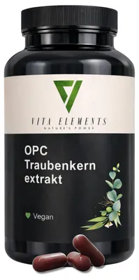 Produktbild von Vita Elements OPC Traubenkernextrakt 240 Kapseln Antioxidantien Polyphenole Nahrungsergänzungsmittel