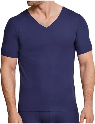 Produktbild von Schiesser Herren T-shirt V-Ausschnitt 5 blau ST