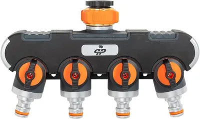 Image de Distributeur d'eau à 4 voies, avec réglage individuel, raccordement de 1/2 pouce et 3/4 de pouce, pour jardin